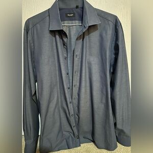 Sand Copenhagen Navy Blue Long Sleeve Dress Shirt Size 43